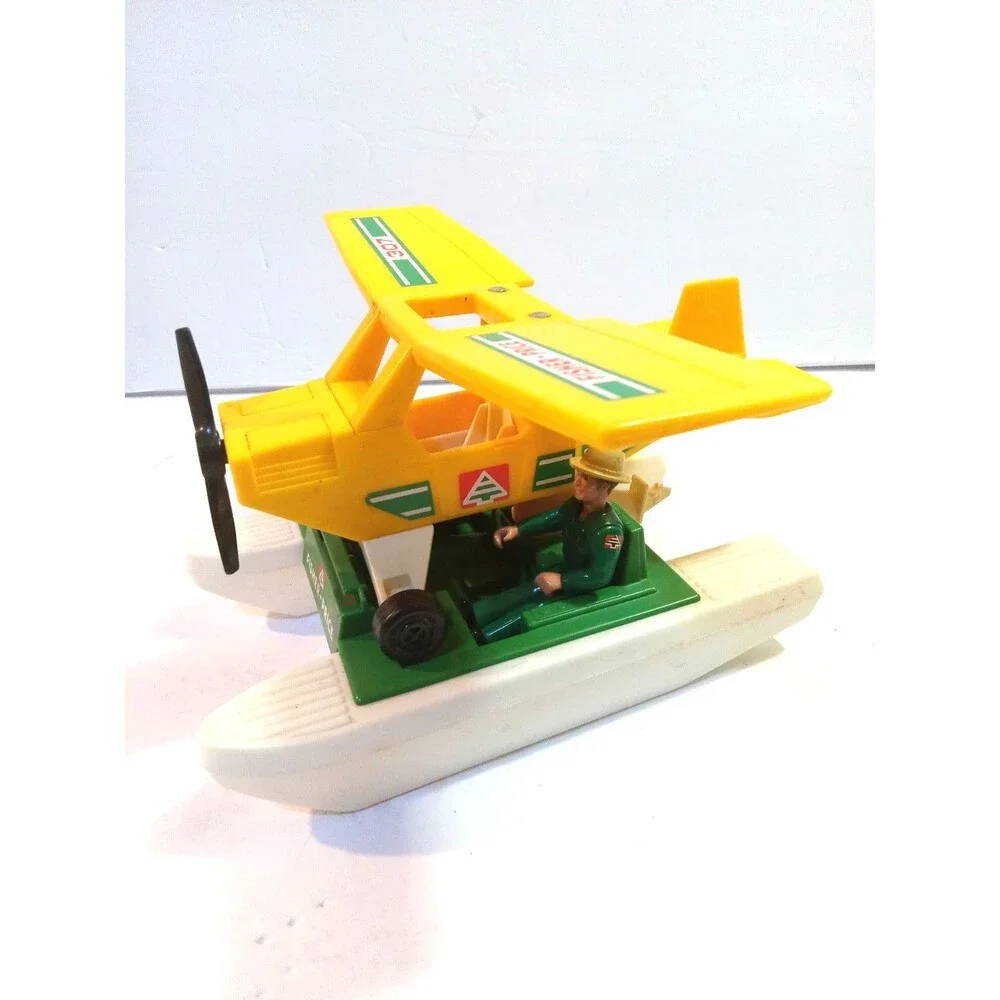 Vintage Fisher Price Adventure People Yellow Patrol Ranger PLANE 307 &Boat 1976
